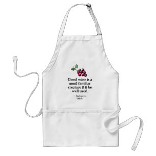 Tablier Vin Cute Shakespeare Citation Boho Illustré À La M