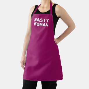 Tablier Vin de raisin "Nasty Woman" violet blanc Apron