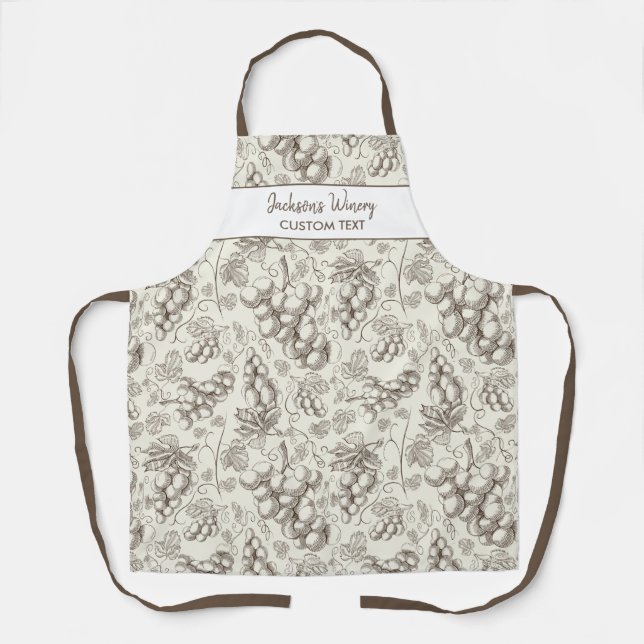 Tablier Vin de raisin vintage Nom personnalisé (Recto)