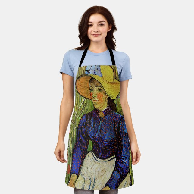 Tablier Vincent van Gogh - Fille paysanne en Casquette de  (Porté)