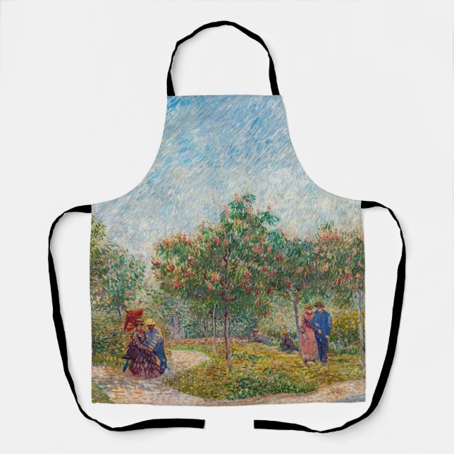 Tablier Vincent van Gogh - Jardin à Montmarte avec amoureu (Recto)