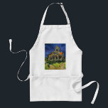 Tablier Vincent van Gogh - L'église d'Auvers<br><div class="desc">L'église d'Auvers (1890) de Vincent van Gogh est un Post impressionnisme vintage de peinture religieuse architecturale. Une femme se promenant le long d'un chemin vers la chapelle du village avec de beaux vitraux. Une scène architecturale de la vie quotidienne. À propos de l'artiste : Vincent Willem van Gogh (1853-1890) était...</div>