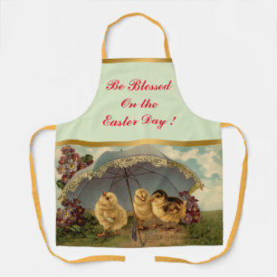 Tablier Vintage 3 poulets Vacances de Pâques