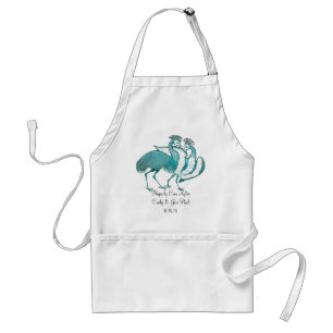 Tablier Vintage Birds Festive Grues Happy Jamais Après