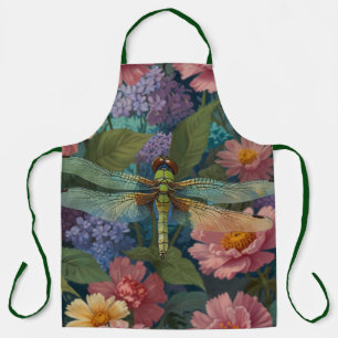 Tablier Vintage bohème chic floral pastel jardin libellule