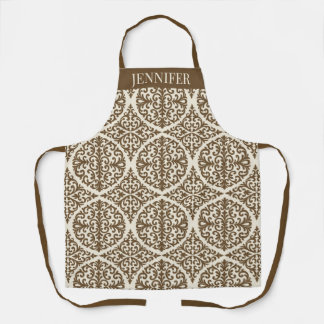 Tablier Vintage Brown Damask Kitchen Design