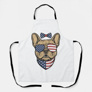 Tablier Vintage Bulldog français patriotique Art vectoriel