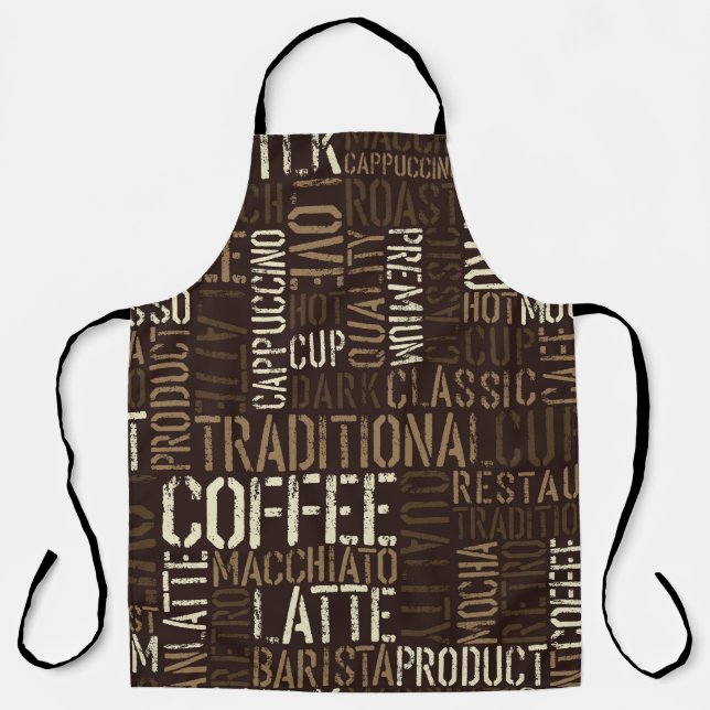 Tablier Vintage café expérience Motif sans couture (Recto)