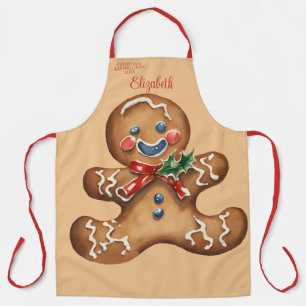 Tablier Vintage Christmas Ginger Man Personnalisé