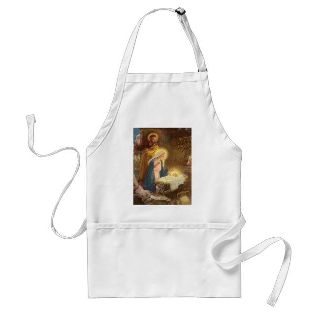 Tablier Vintage Christmas Nativity, Mary Joseph Baby Jesus (Devant)