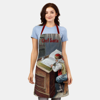 Tablier Vintage Christmas, Saint Nicholas Naughty or Nice 