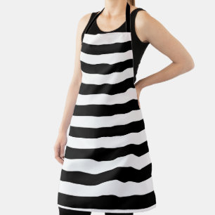 Tablier Vintage Classic rayures noir & blanc