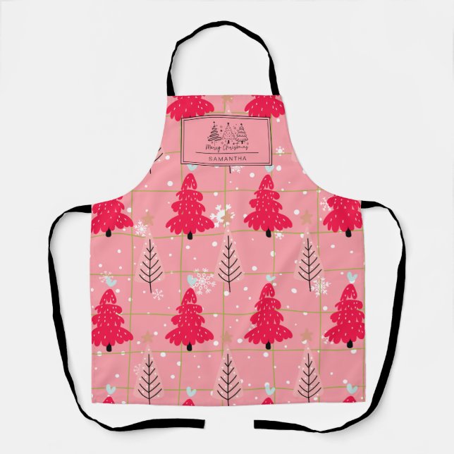Tablier Vintage classique Motif-arbre de Noël (4) (Recto)