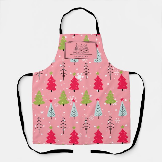 Tablier Vintage classique Motif-arbre de Noël (5) (Recto)