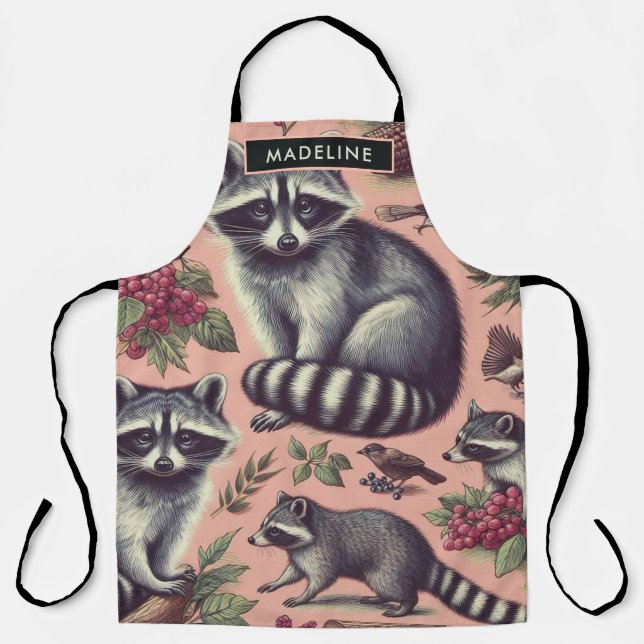 Tablier Vintage Cute Racoon (Recto)