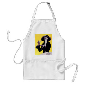 Tablier Vintage Élégante Femme Boire Tea Party après-midi