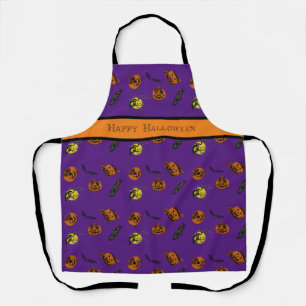 Tablier vintage Halloween/citrouille/chapeau