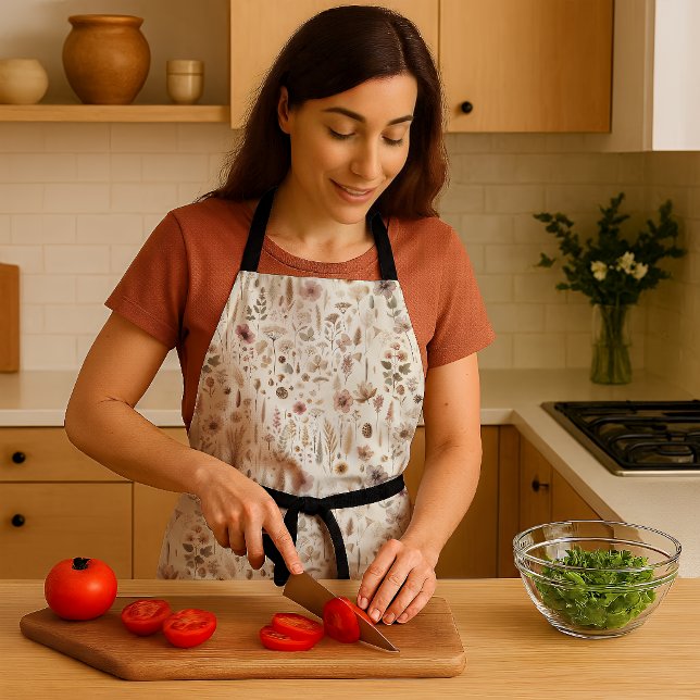 Tablier Vintage Herbarium Pressed Flower Botanical Kitchen (Apron Mother's Day)
