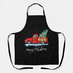 Tablier Vintage Joyeux Camion rouge de Noël Vieux mode Ch