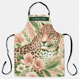 Tablier Vintage léopard de la jungle florale