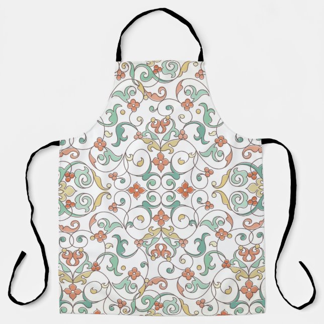 Tablier Vintage Line Art Ornement Est (Recto)