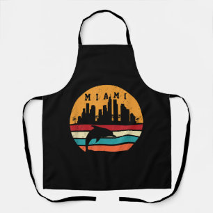 Tablier Vintage Miami 80s Dolphin Silhouette Souvenir Dolp