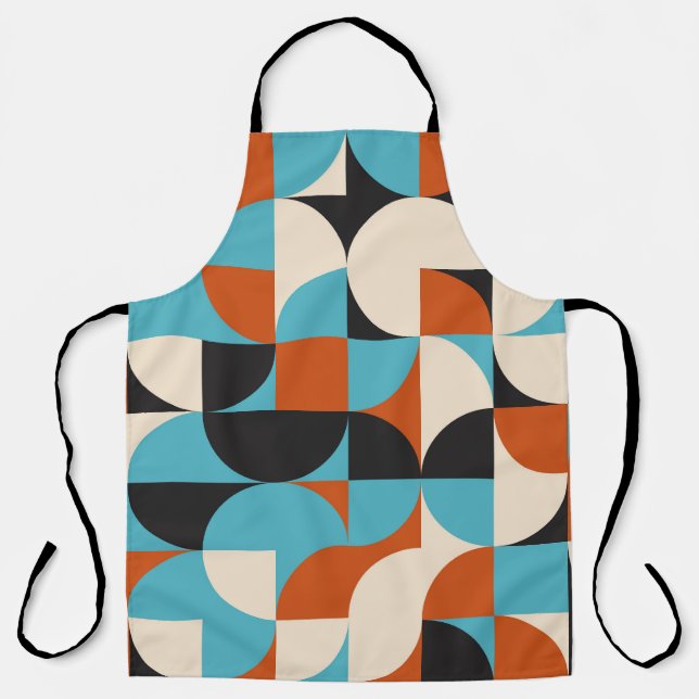 Tablier Vintage moderne : Formes géométriques rétro. (Recto)