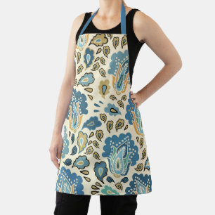 Tablier Vintage Motif de Paisley Abstrait Gold