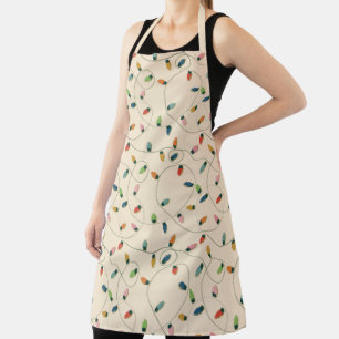 Tablier Vintage Noël String Lumières Rétro
