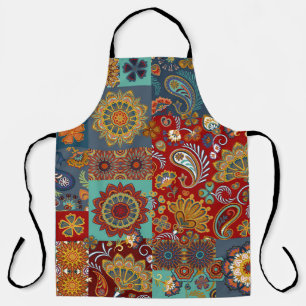 Tablier Vintage Paisley Mandala Patchwork coloré