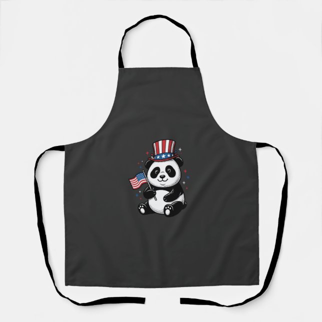 Tablier Vintage Patriote Panda Drapeau Chemise Design_1 (Recto)