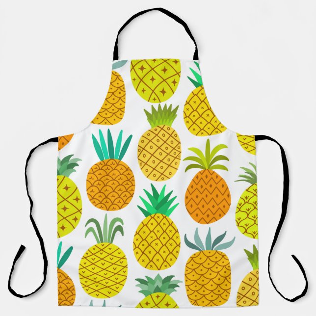 Tablier vintage pineapple seamless pattern isolated on whi (Recto)