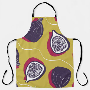 Tablier vintage repeating texture with stylized figs. Abst