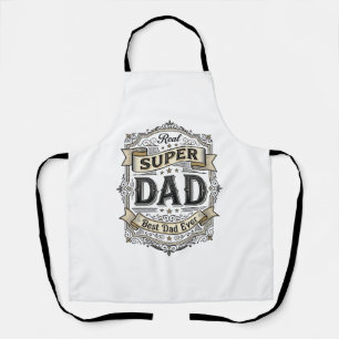 Tablier Vintage Super Papa Badge Conception de T-Shirt_1