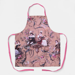 Tablier Vintage Toile rose Victorien Style Floral