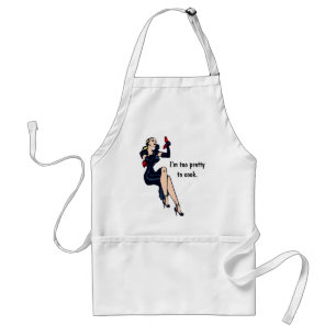 Tablier Vintage Trop Jolie Pour Cuisiner Blond Fille Rétro