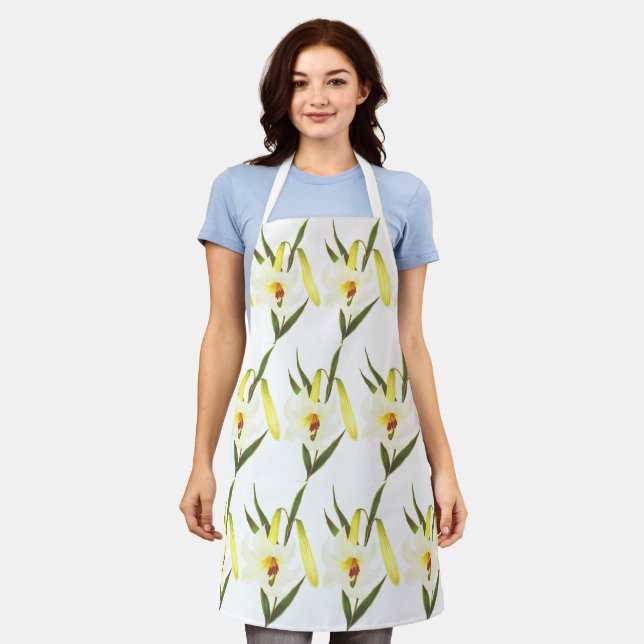 Tablier Vintage White Lily (Porté)