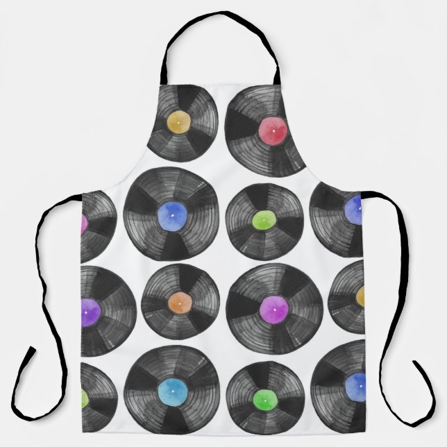 Tablier Vinyl LP Records Retro Illustration (Recto)
