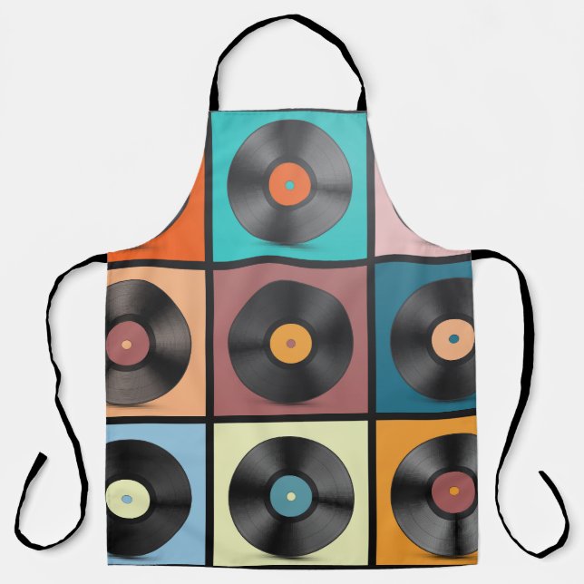 Tablier Vinyl records : retro LP set. (Recto)