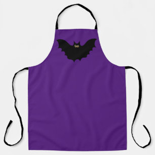 Tablier violet chauve-souris noire Halloween