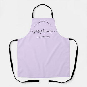Tablier violet personnalisé fait maison avec amour