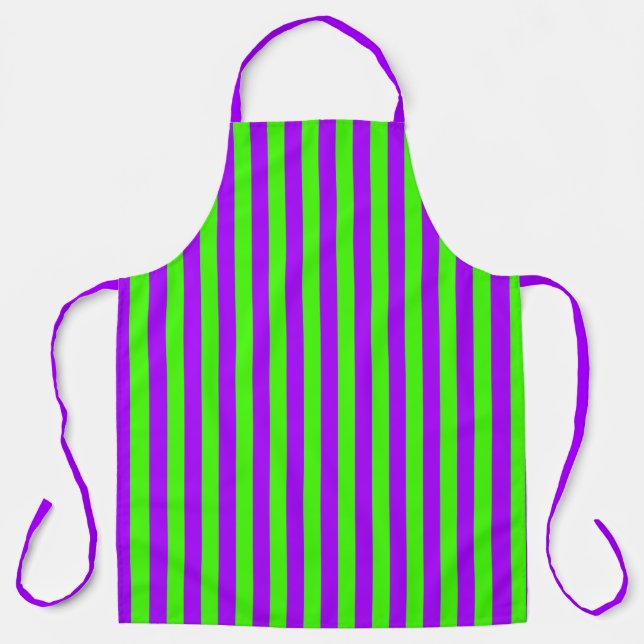 Tablier Violet Psychédélique Électrique Et Vert Arlequin (Recto)