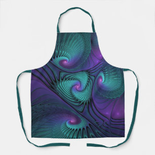 Tablier Violet Rencontre Turquoise Art Fractal Abstrait Mo
