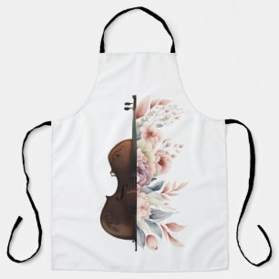 Tablier Violon aux fleurs.
