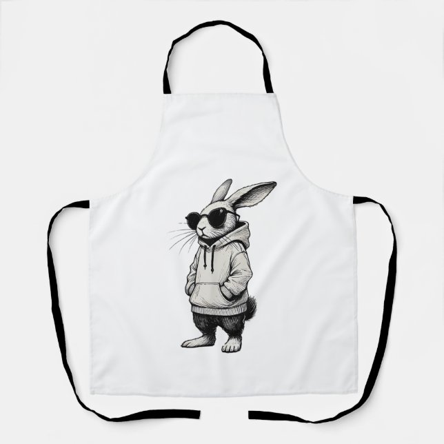 Tablier Visage de lapin avec lunettes de soleil pour garço (Recto)