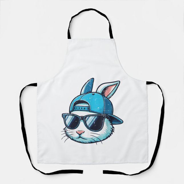 Tablier Visage de lapin de Pâques Casquette de baseball Lu (Recto)