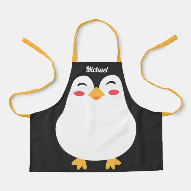 Tablier Visage en pingouin mignon pour enfants Impression  (Recto)