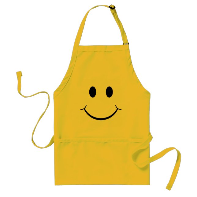 Tablier Visage Jaune Heureux Classique des Années 70 (Devant)