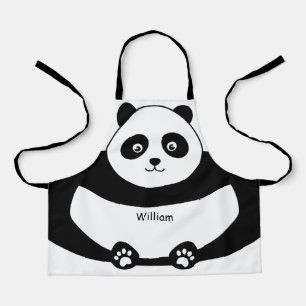 Tablier Visage Panda Cute Pour Enfants Amusants Tout-En-Pl