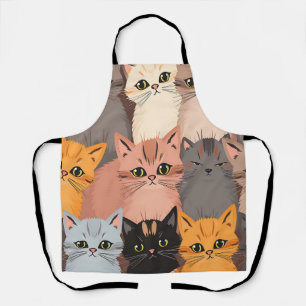 Tablier Visages de Chat Mignons Motif Illustré